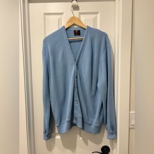 Vintage Arnold Palmer  Men's Light Blue Button-Front Cardigan Sweater XL